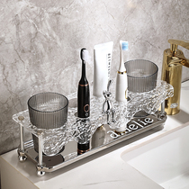 Light and luxurious toothbrush rack washing cup shelving toilet countertop mouthwash cup suit toothbrushing cup dental cylinder containing frame