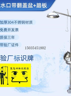304不锈钢工业用洗眼器验厂立式喷淋装置实验室紧急便携式洗眼器