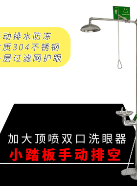 洗眼器304不锈钢大踏板自动排空紧急冲淋验厂置本尚直销