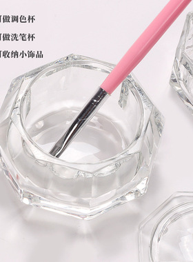 加厚耐腐蚀玻璃洗笔杯水晶杯子