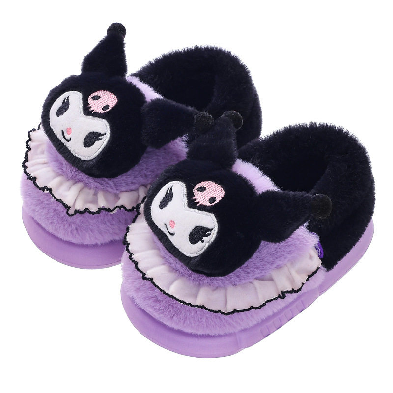 酷乐米女童棉拖鞋秋冬季室内居家卡通库洛米亲子保暖防滑儿童棉鞋,淘宝优惠券,粉丝福利购,淘宝优惠卷