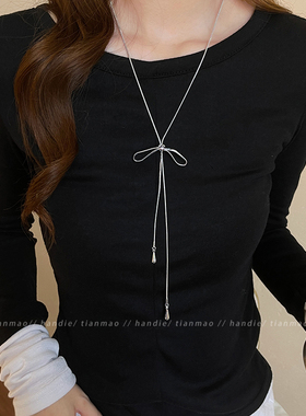 穿搭加分的蝴蝶结流苏项链！