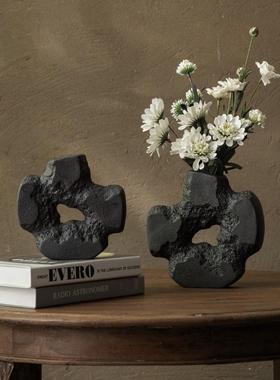 欧式陶瓷花瓶高级感创意摆件复古轻奢干花插花现代餐桌家居装饰品