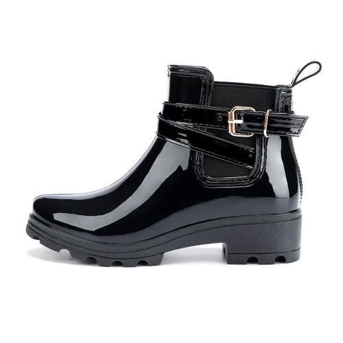 四季雨鞋女切尔西雨靴短筒防滑水鞋时尚马丁靴低跟休闲成人雨靴 - 图0