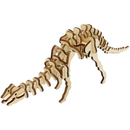 木制仿真恐龙儿童手工课拼装动物模型木质3d立体拼图玩具礼物 - 图3