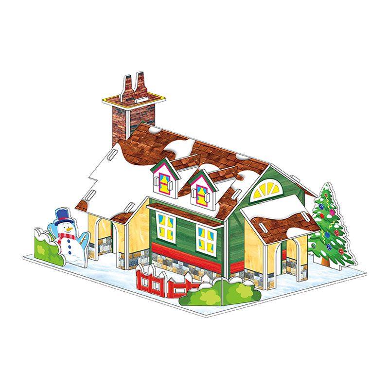 儿童益智3d立体拼图纸质积木模型圣诞地摊拼装玩具puzzle,淘宝优惠券,粉丝福利购,淘宝优惠卷