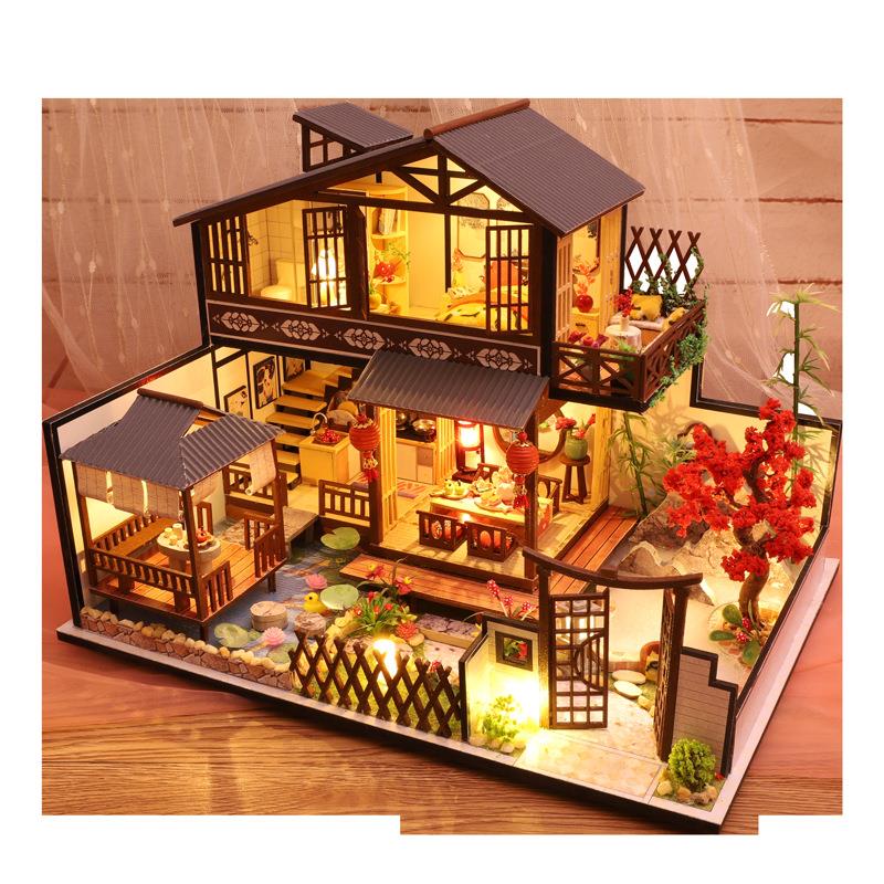 diy小屋林栖谷居复古中国风阁楼小屋大型木质手工拼装模型女礼物