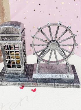1070创意学生礼品仿古摩天轮电话亭摆件学生礼品礼物桌面摆件定制