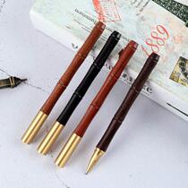 Creative Sandalwood Festival Red Wood Signature Pen Retro Business Office Gift Neutral Brass Pen Poulter Pen logo