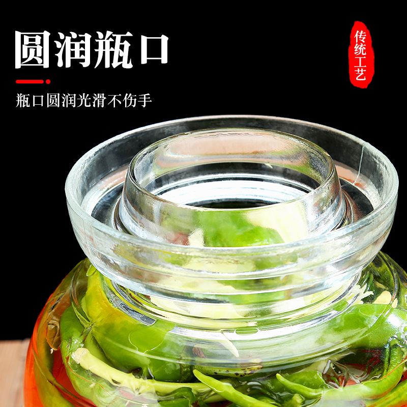 密封玻璃泡菜坛子透明腌菜缸加厚大号家用带盖酸菜咸菜腌制罐 - 图2