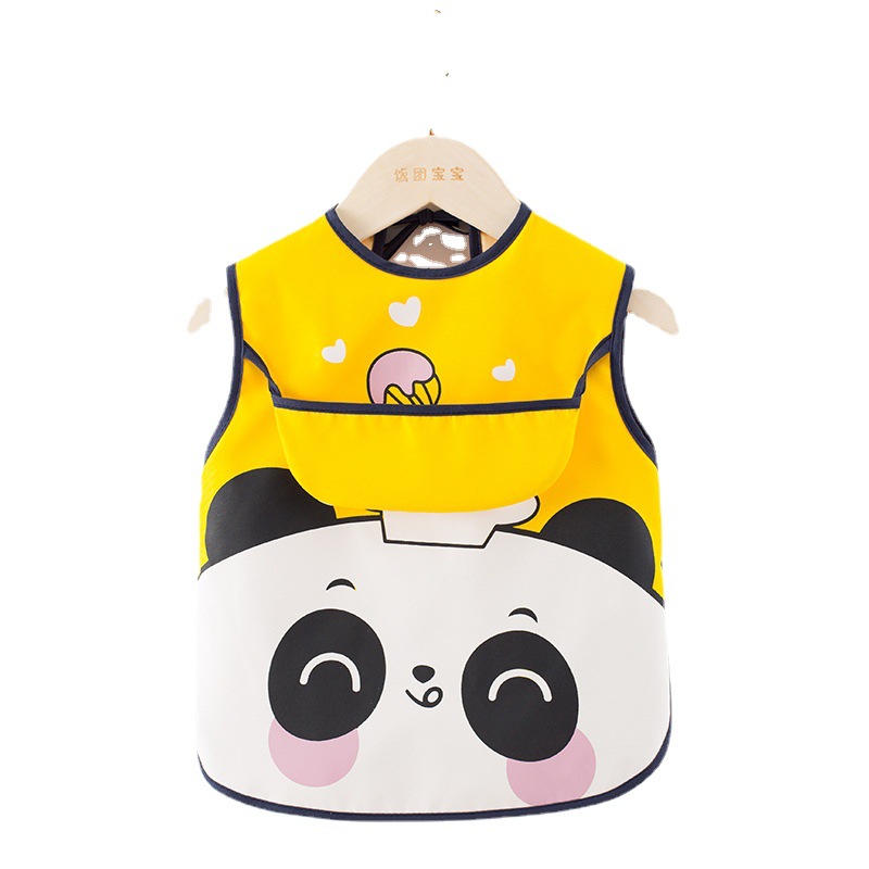 New style rice pocket children's smock baby eating and dressing baby waterproof apron sleeveless painting clothes bib