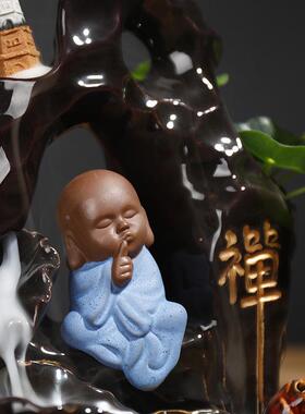 跨境新品陶瓷观赏烟倒流檀香炉创意檀香回流香薰炉工艺品家居摆件
