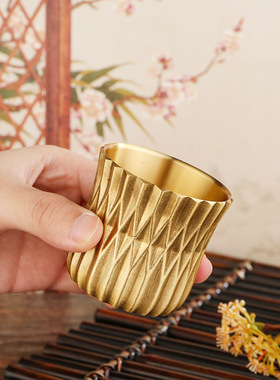 多边形菱形杯工艺品摆件主人杯手工茶杯金属工艺品直销