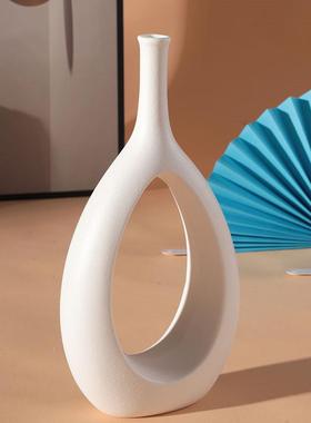 高级感陶瓷花瓶客厅北欧艺术花器创意简约玄关装饰品摆件insf风定