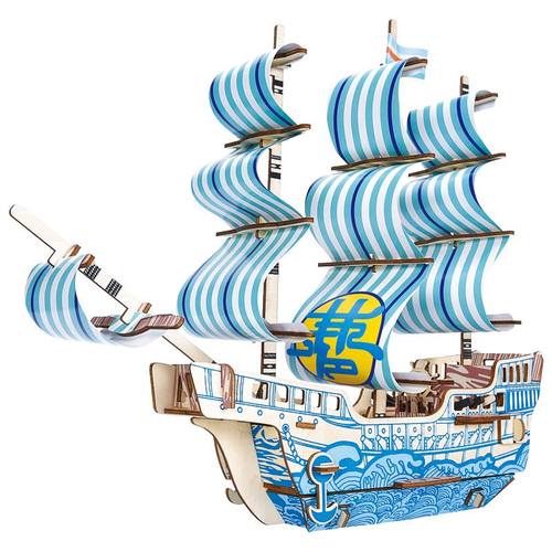 儿童益智木制仿真模型 木质手工DIY拼装明朝古3d立体拼图玩具 - 图2