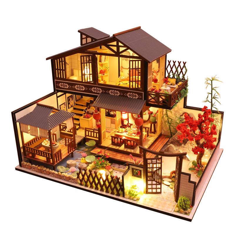 diy小屋林栖谷居复古中国风阁楼小屋大型木质手工拼装模型女礼物