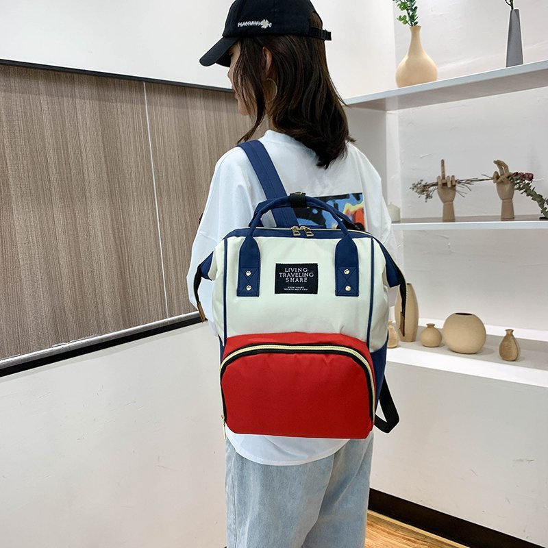 妈咪包多功能红白蓝潮妈妈双肩包 集博妈咪包/袋