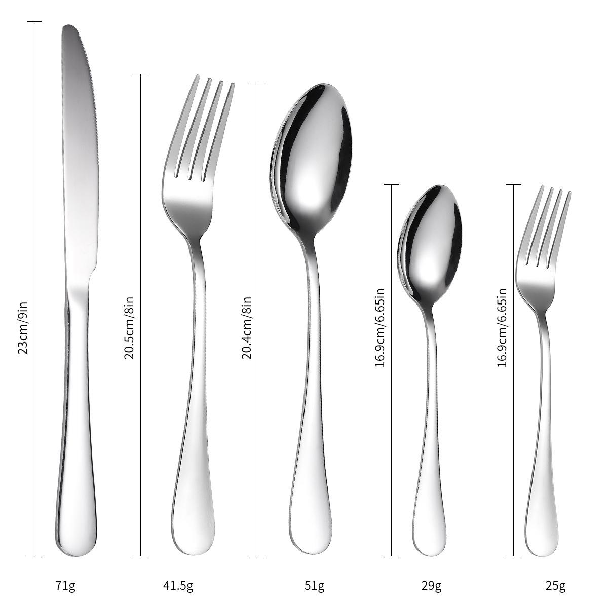 12人72件套餐具套装美国站flatware 1010不锈钢餐具刀叉勺牛排刀 - 图3