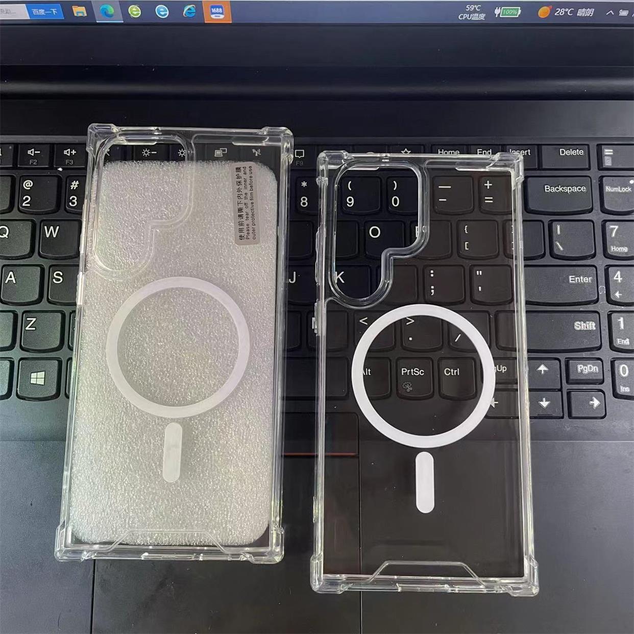 适用S23磁吸透明手机壳S23 Ultra防摔胶套S21plus亚克力s22套 - 图3