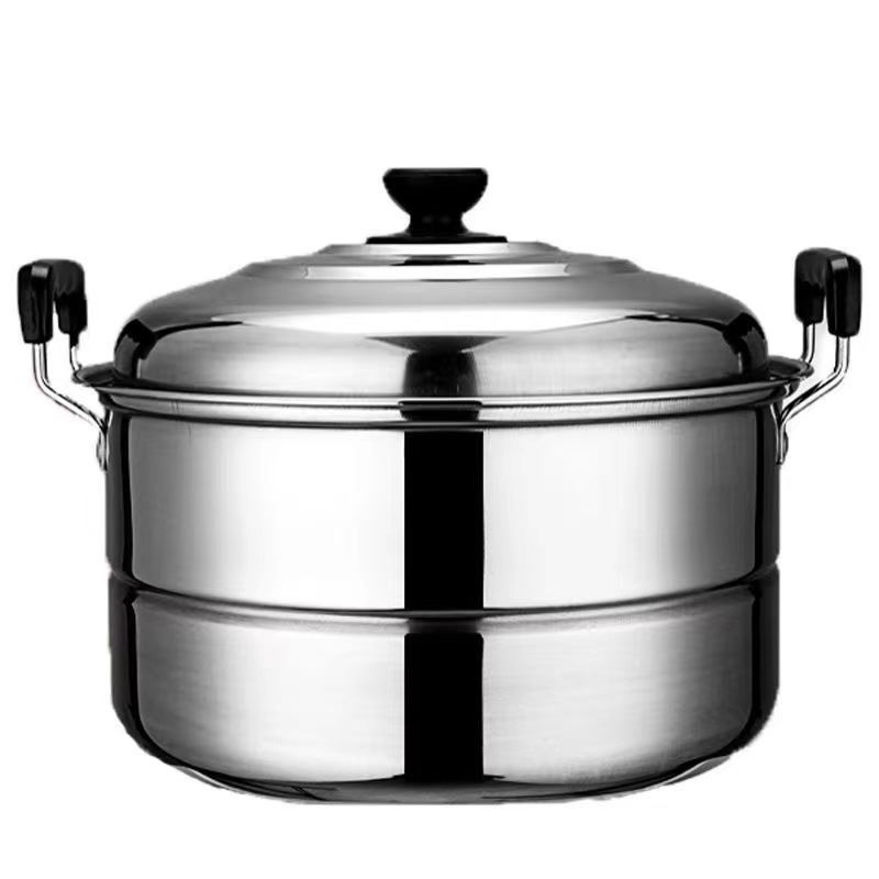 加厚不锈钢单层迷你小蒸锅家用汤锅电磁炉锅具24cm26cm煮泡面锅具 - 图3