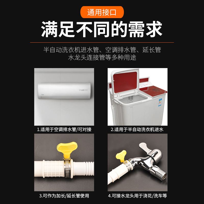 空调排水管下水滴水软管加长延长管外机脱水管半自动洗衣机进水管 - 图2