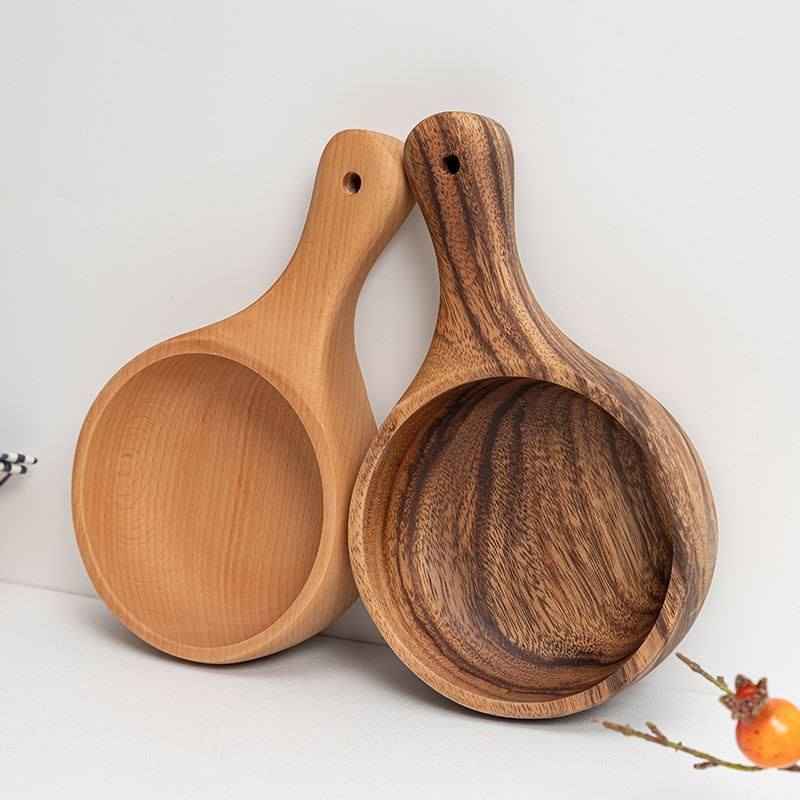 木制日式榉木相思木把手吃播水瓢水勺ins风沙拉碗果盘泡菜泡面碗,淘宝优惠券,粉丝福利购,淘宝优惠卷