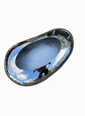 金属鹅卵石水滴不锈钢花盆槽盆栽定制抽象造型庭院摆件雕塑装饰品