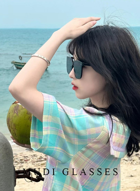 防晒防紫外线墨镜女款夏季海边