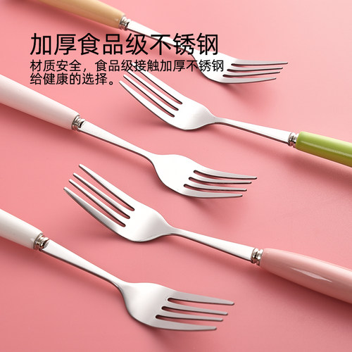 西餐牛排叉不锈钢创意卡通餐叉家用泡面意面叉子网红儿童主餐饭叉 - 图2