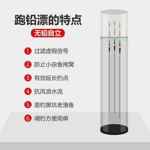 正品流氓电子鱼漂无铅自立漂跑铅漂夜光漂飞铅日夜两用大物漂青鱼 - 图2