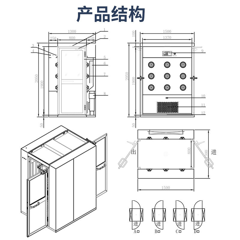 不锈钢双人双吹风淋室无尘车间装修风淋机厂家食品净化工程风淋门,淘宝优惠券,粉丝福利购,淘宝优惠卷