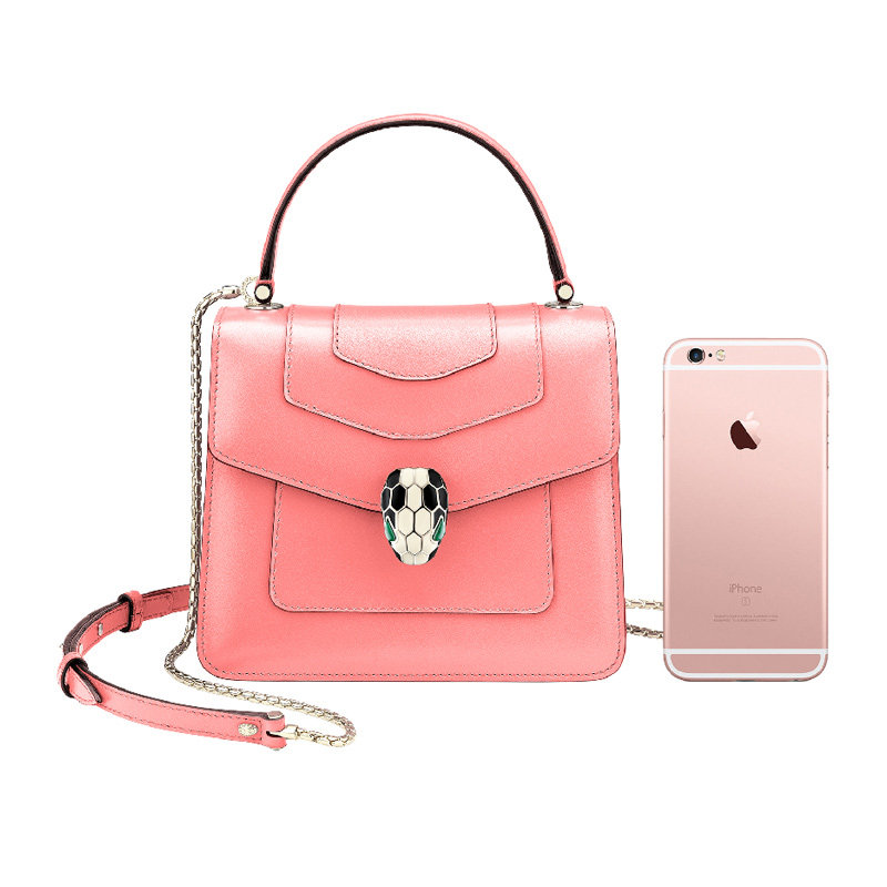 bvlgari女包小牛皮蛇头扣单肩包 YISHEHUI海外女士包袋