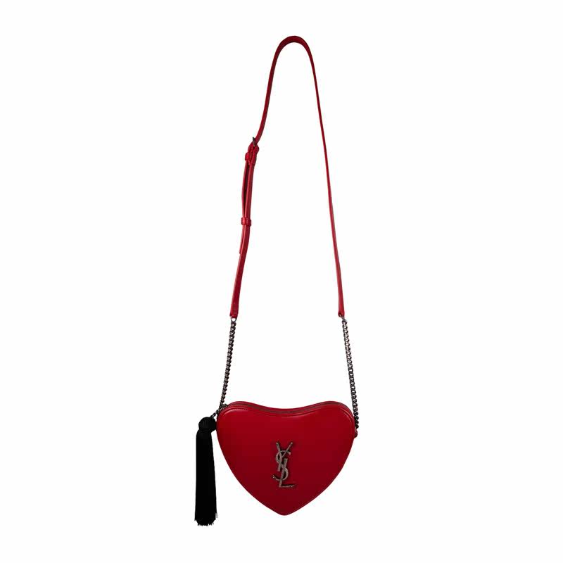 圣罗兰女士红色小牛皮单肩包 YISHEHUI海外女士包袋