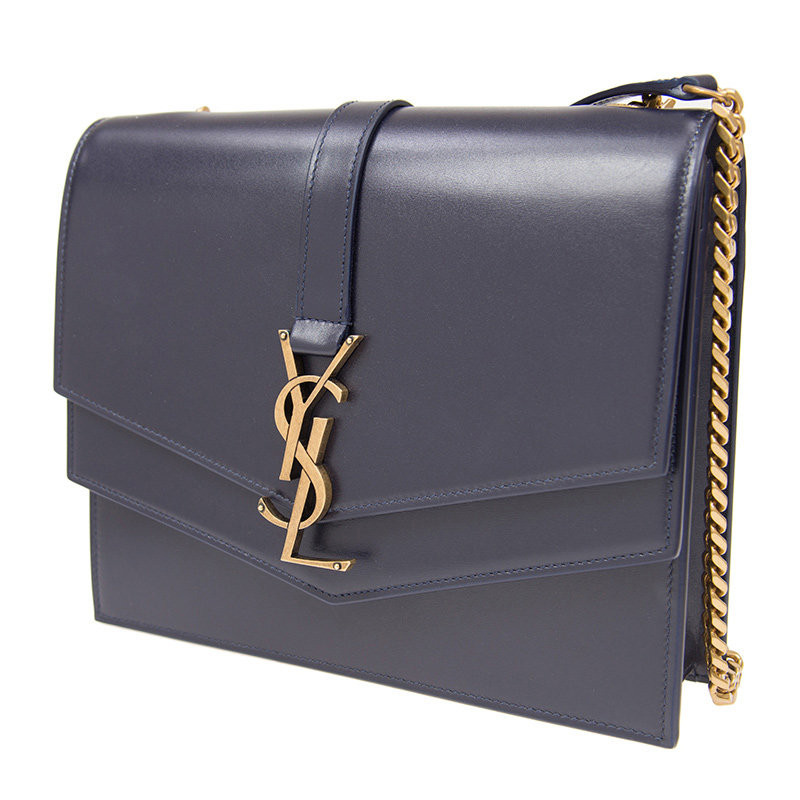 圣罗兰女士深蓝色斜挎包 YISHEHUI海外女士包袋