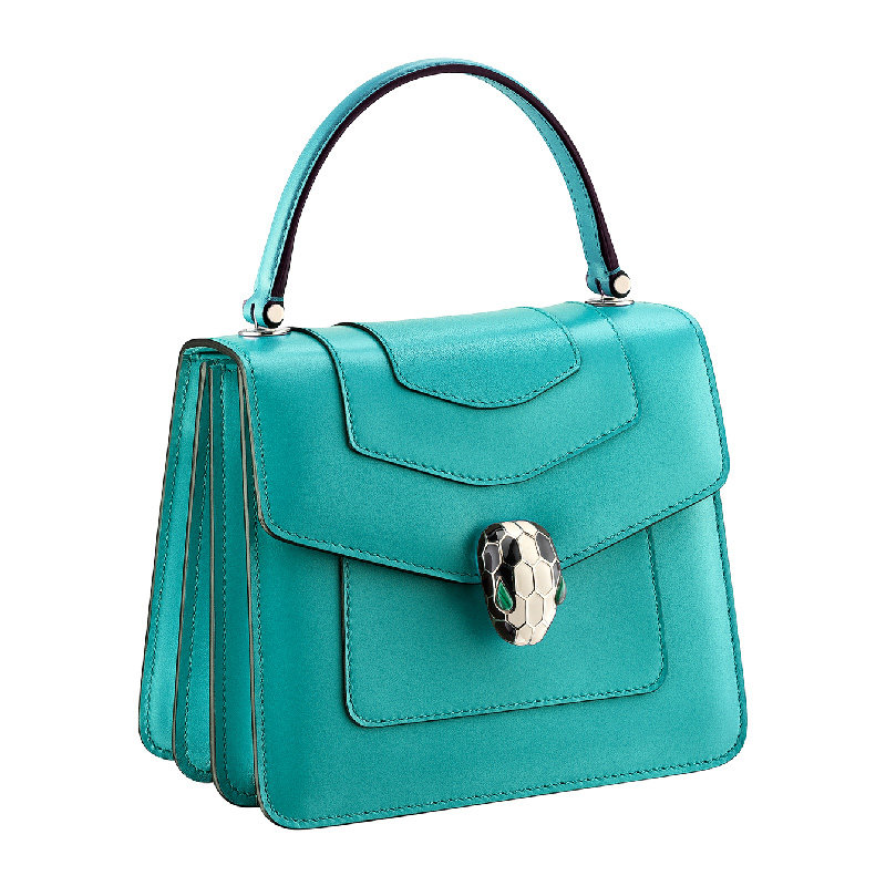 bvlgari碧玉色小牛皮斜挎包单肩包 YISHEHUI海外女士包袋