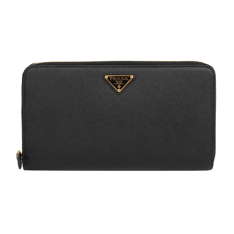 prada男士时尚三角标长款拉链钱包 YISHEHUI海外钱包