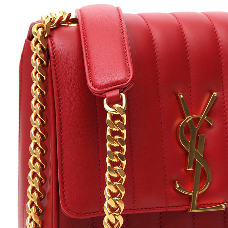 圣罗兰女士红色羊皮斜挎包 YISHEHUI海外女士包袋