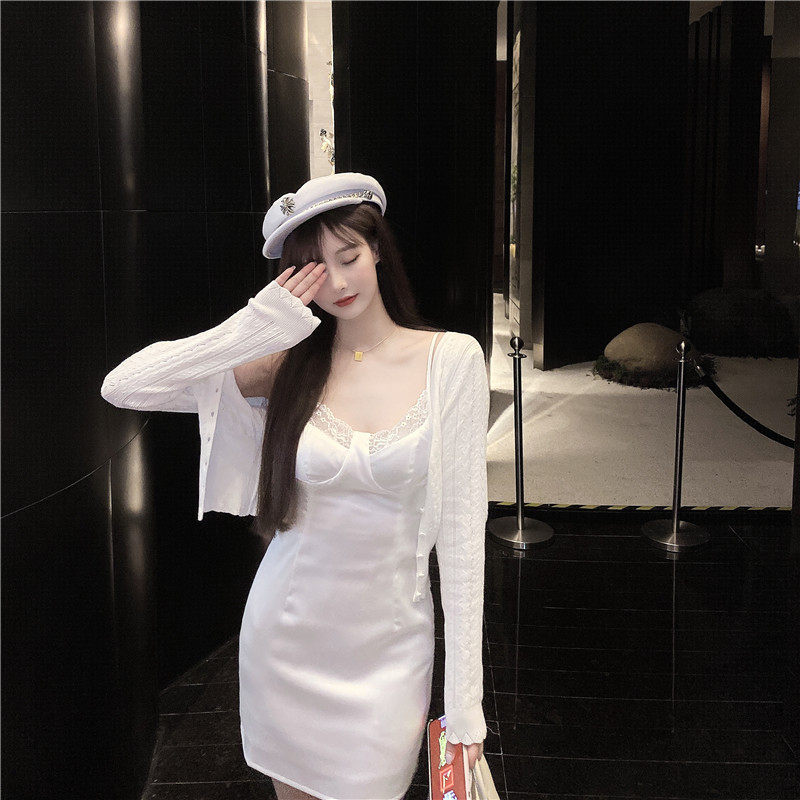 夏季新款性感小心机蕾丝吊带连衣裙 森丽顿蕾丝衫/雪纺衫