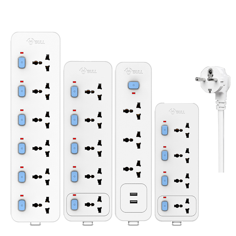 公牛欧标插排德标插座韩国转换插头德国插排法国欧洲通用接线板