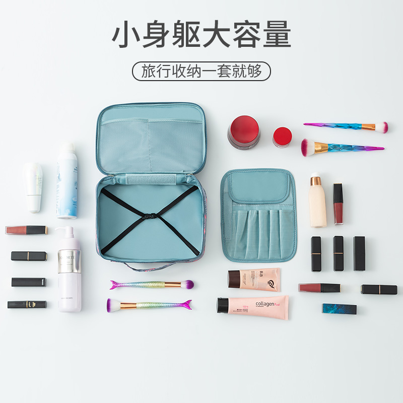 初名旗舰店韩版旅行化妆包便携收纳包便携出差手提淑女迷你化妆箱品袋洗漱包2