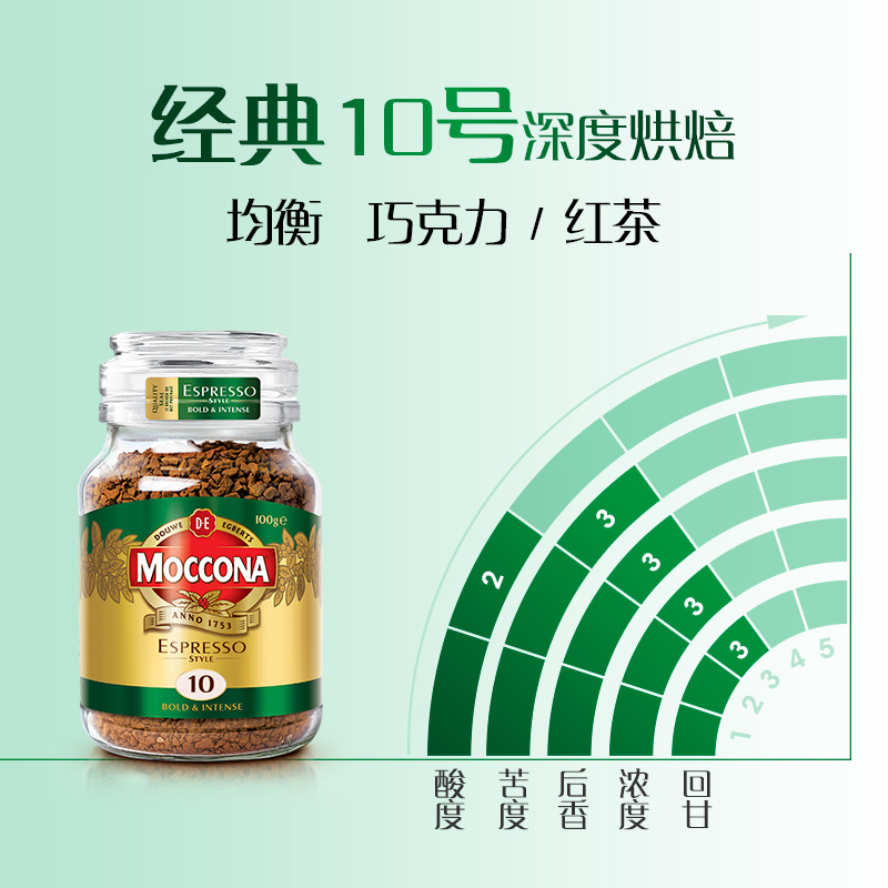 摩可纳moccona咖啡 黑咖啡冻干咖啡粉速溶咖啡冰美式拿铁风味100g