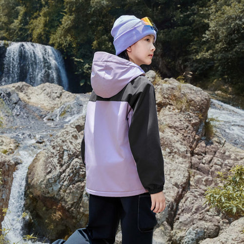 乔丹女童羽绒服儿童防风三合一加厚外套中大童秋冬户外风衣两件套 - 图1