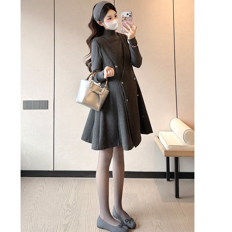 孕妇连衣裙套装秋冬2026新款灰色小香风高级感背心裙打底衫两件套,淘宝优惠券,粉丝福利购,淘宝优惠卷