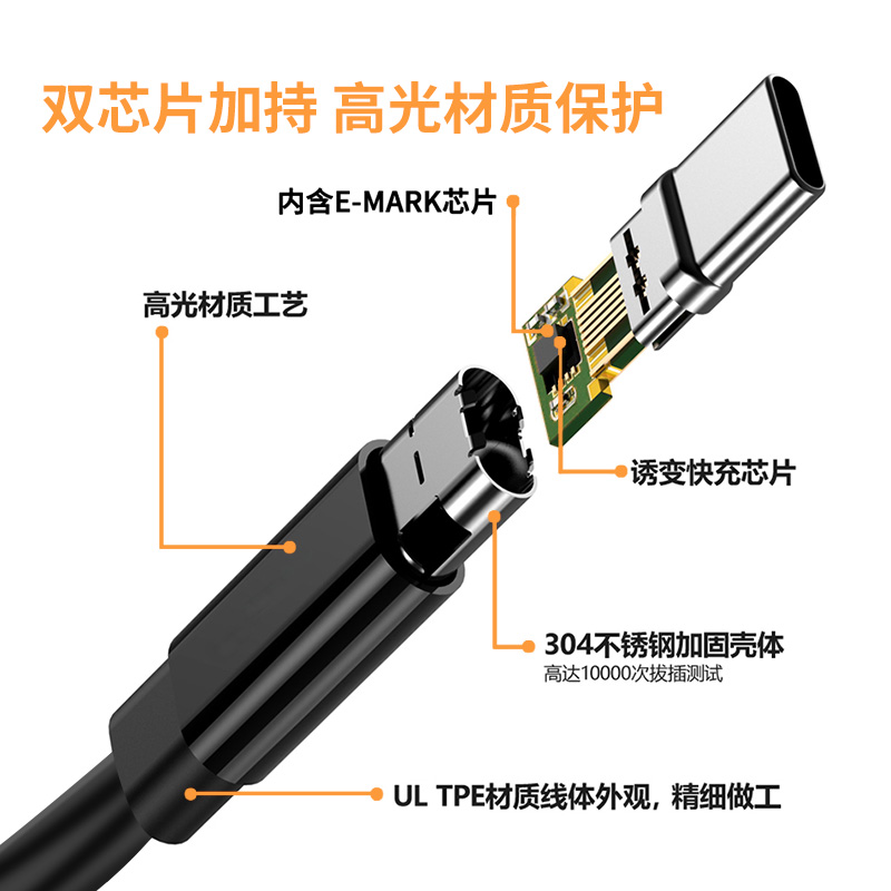 适用联想方口转接头DC圆孔Typec转笔记本电脑充电器转换线Thinkpad方形电源PD快充100W诱骗器戴尔USB-C电源线 - 图2