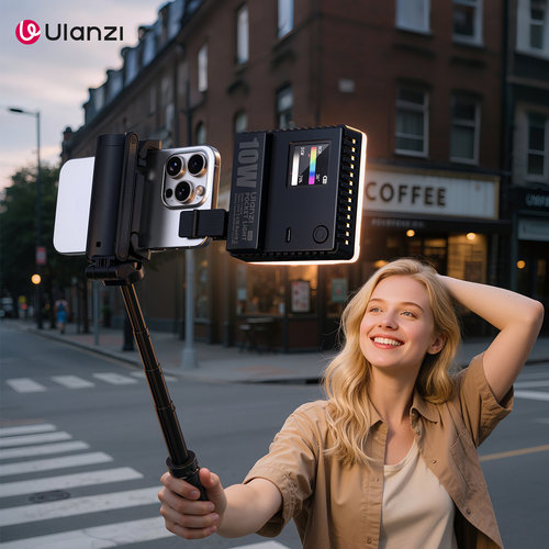 Ulanzi优篮子 C10RGB口袋迷你手机自拍补光灯直播视频摄影灯便携式全彩10W常亮灯微单反相机Mini小巧打光灯 - 图1