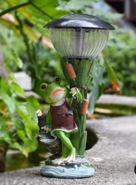 树脂青蛙太阳能灯庭院仿真动物