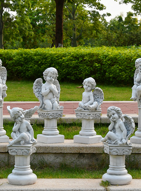 天使摆件花园装饰丘比特罗马柱