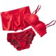 Big Red Porn Couple Underwear Set Wedding Three -piece Hooding Brands Bring the New Year's Day Festive Marriage Ice Silk Couple