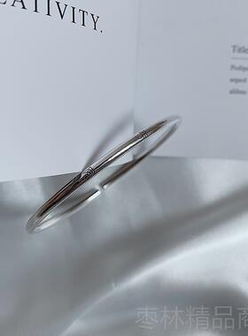 正品一十七手作 简999足银小众复古国风平纯安喜乐 约开口银实 心