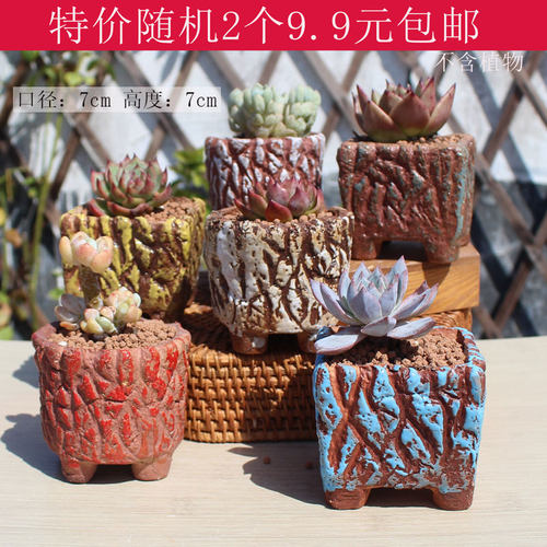 包邮麦饭石多肉花盆大口径群生盆粗陶透气盆吸水老桩盆法师陶瓷盆 - 图3